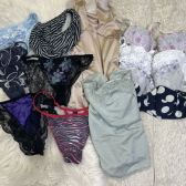 012【オークション】ブランド多数♪全部入ります♪品質さまざまな♪全部中古♪女性用パンティー.ブラ♪サイズいろいろ♪まとめ売り