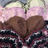 010【オークション】ブランド多数♪全部入ります♪品質さまざまな♪全部中古♪女性用パンティー.ブラ♪サイズいろいろ♪まとめ売り